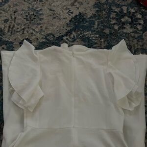 Elegant White Ruffle Sleeve Top